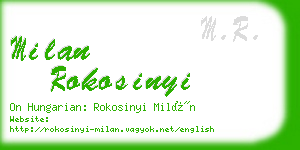 milan rokosinyi business card